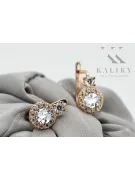 Vintage craft Earrings Zircon 14K Rose gold cec003r